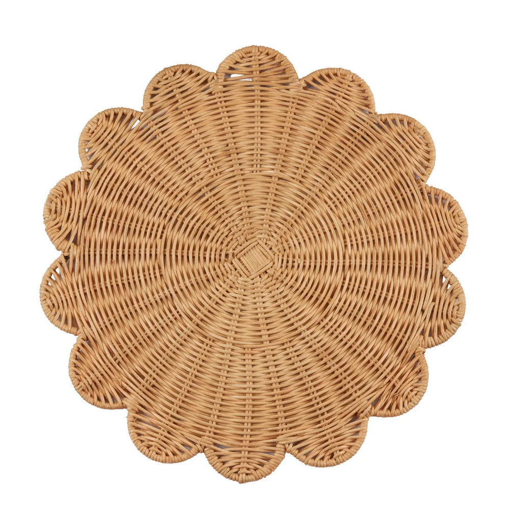 Scalloped Rattan Round Placemats