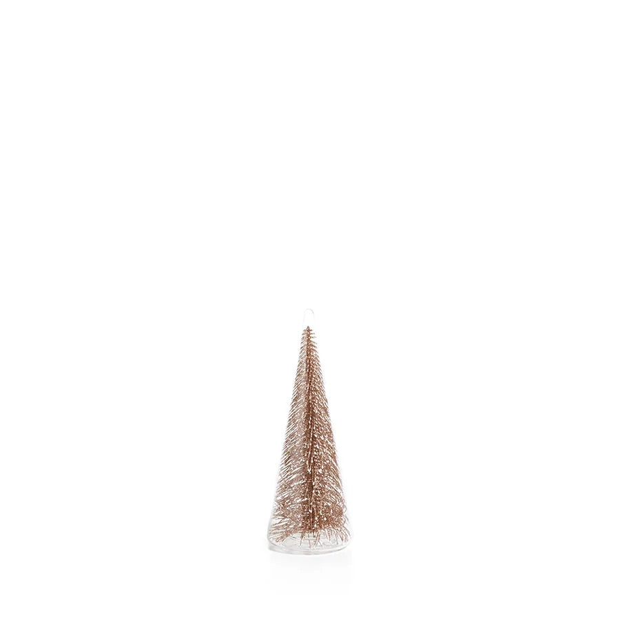 Clear Glass Decorative Tree with Glitter