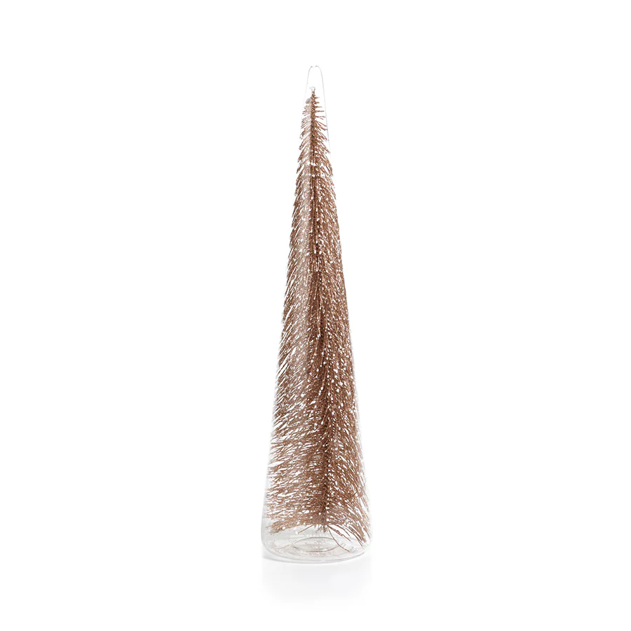 Clear Glass Decorative Tree with Glitter