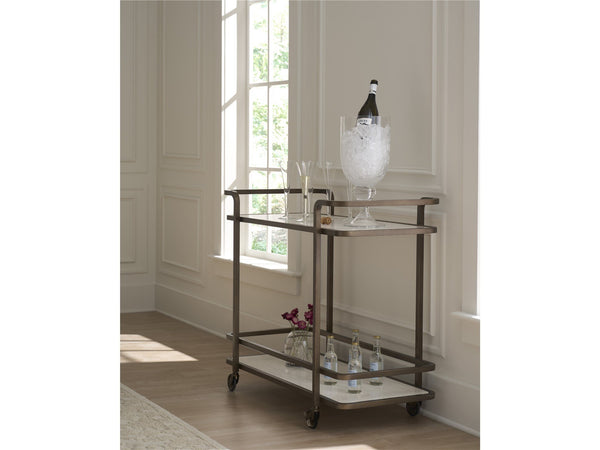 Aged Gold Modern Bar Cart