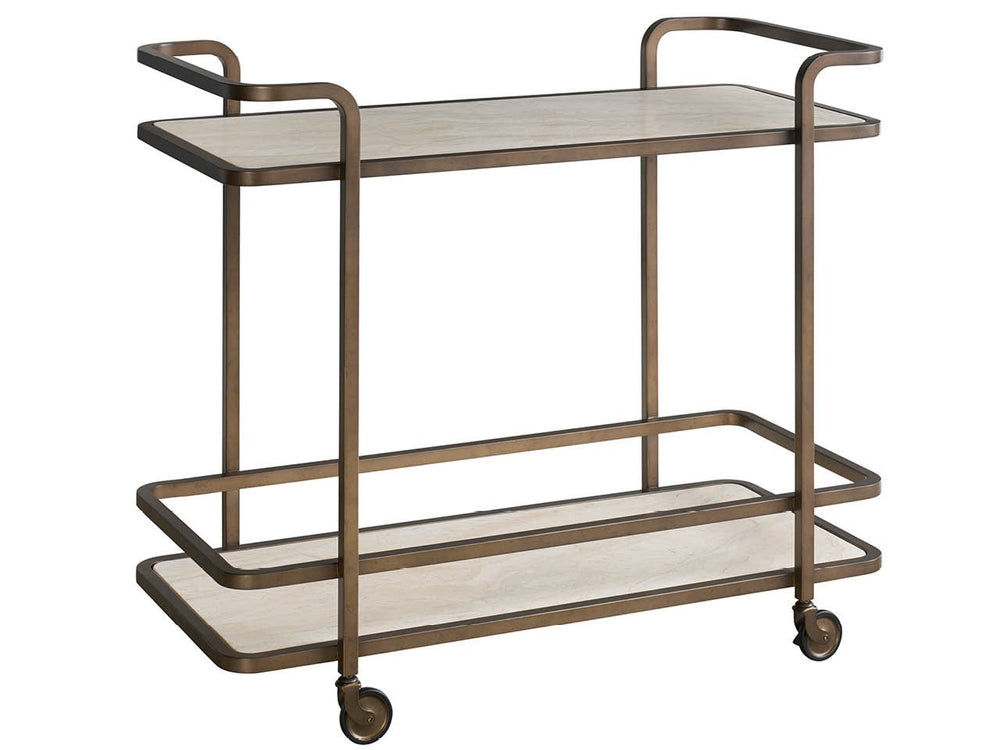 Aged Gold Modern Bar Cart
