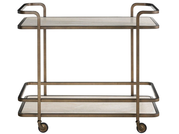 Aged Gold Modern Bar Cart