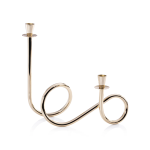 Breda Two Tiered Brass Candle Holder