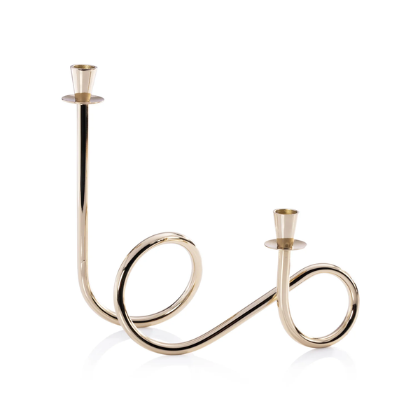 Breda Two Tiered Brass Candle Holder