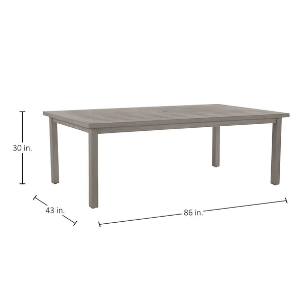 Club Aluminum Outdoor Slatted Dining Table