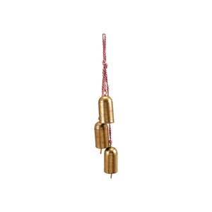 Hanging Metal Bells with Red and White Cord